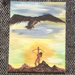 Archer Woman Painting (8x10 Acrylic on Cavas)